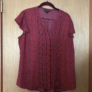 Simply Styled by‎ Sears black and red pebble design button blouse sz xl
